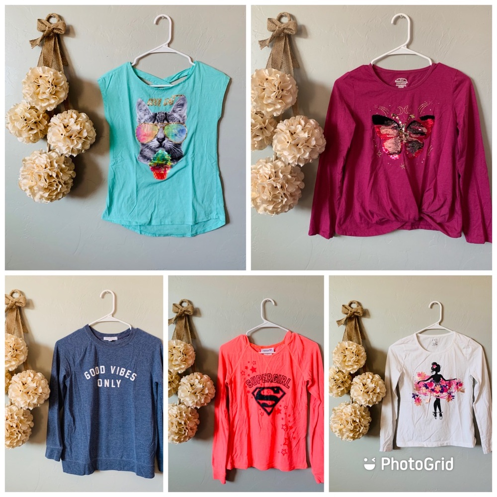 NWOT 5 Piece Girls Top Set, size 14/6